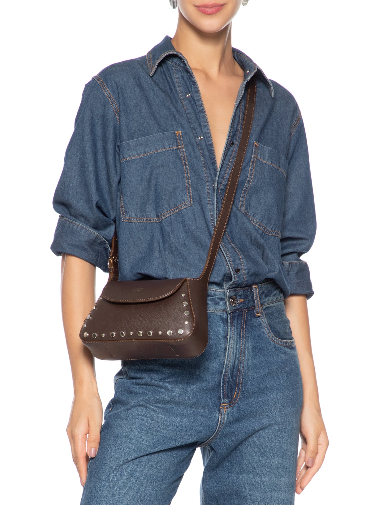 Bolsa Feminina Pequena Floa Sof Marrom Arezzo