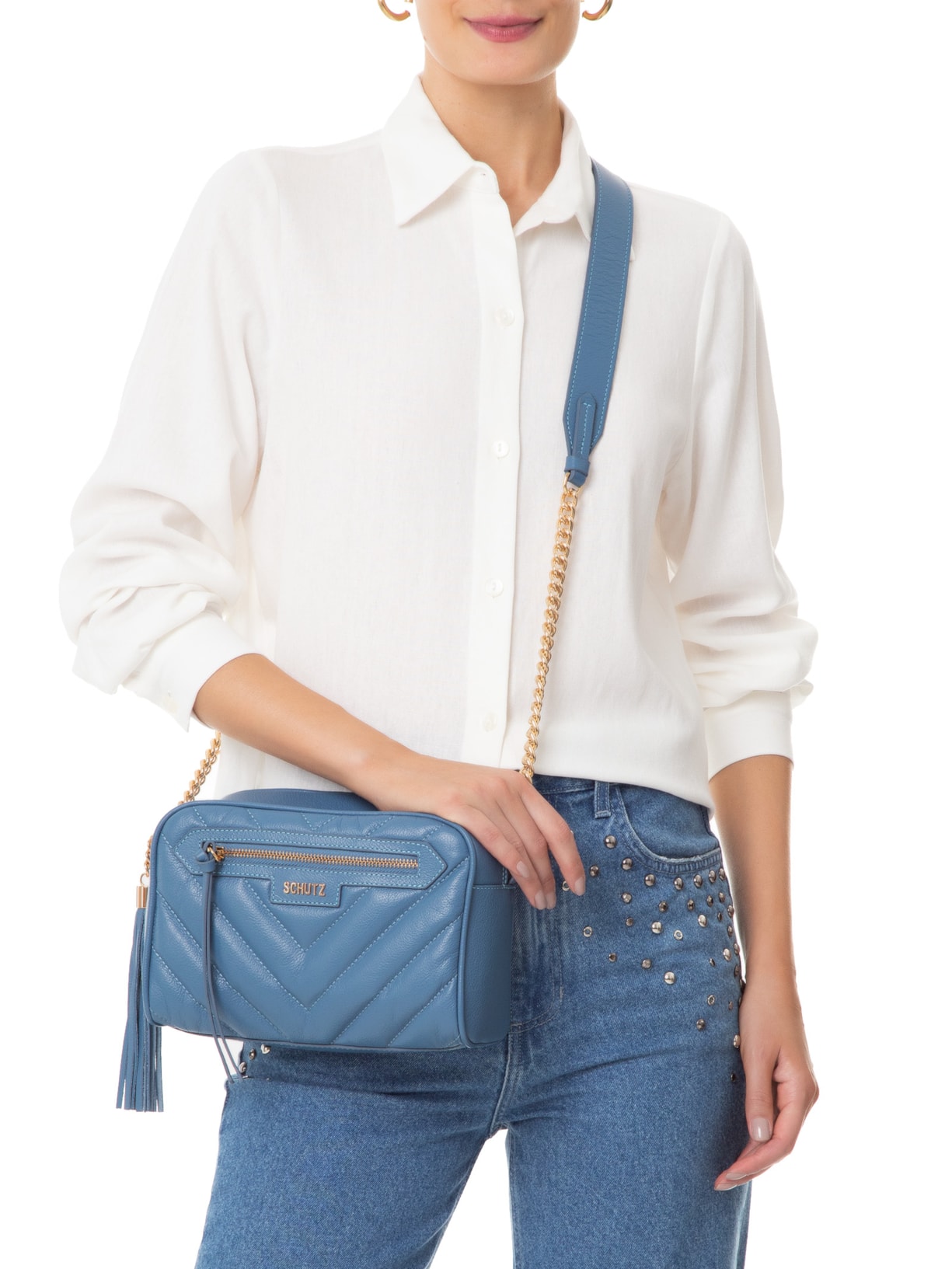 Bolsa Feminina Pequena Floater Negano Azul Schutz