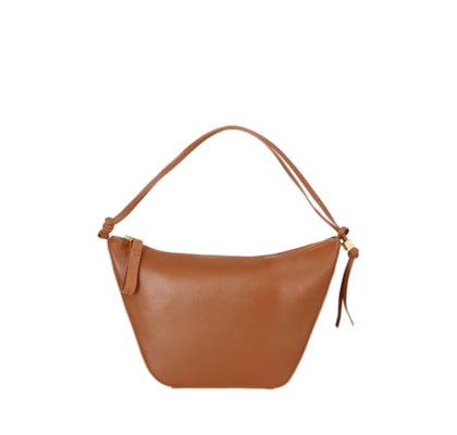 Bolsa Feminina Pequena Hobo Em Couro - Marrom