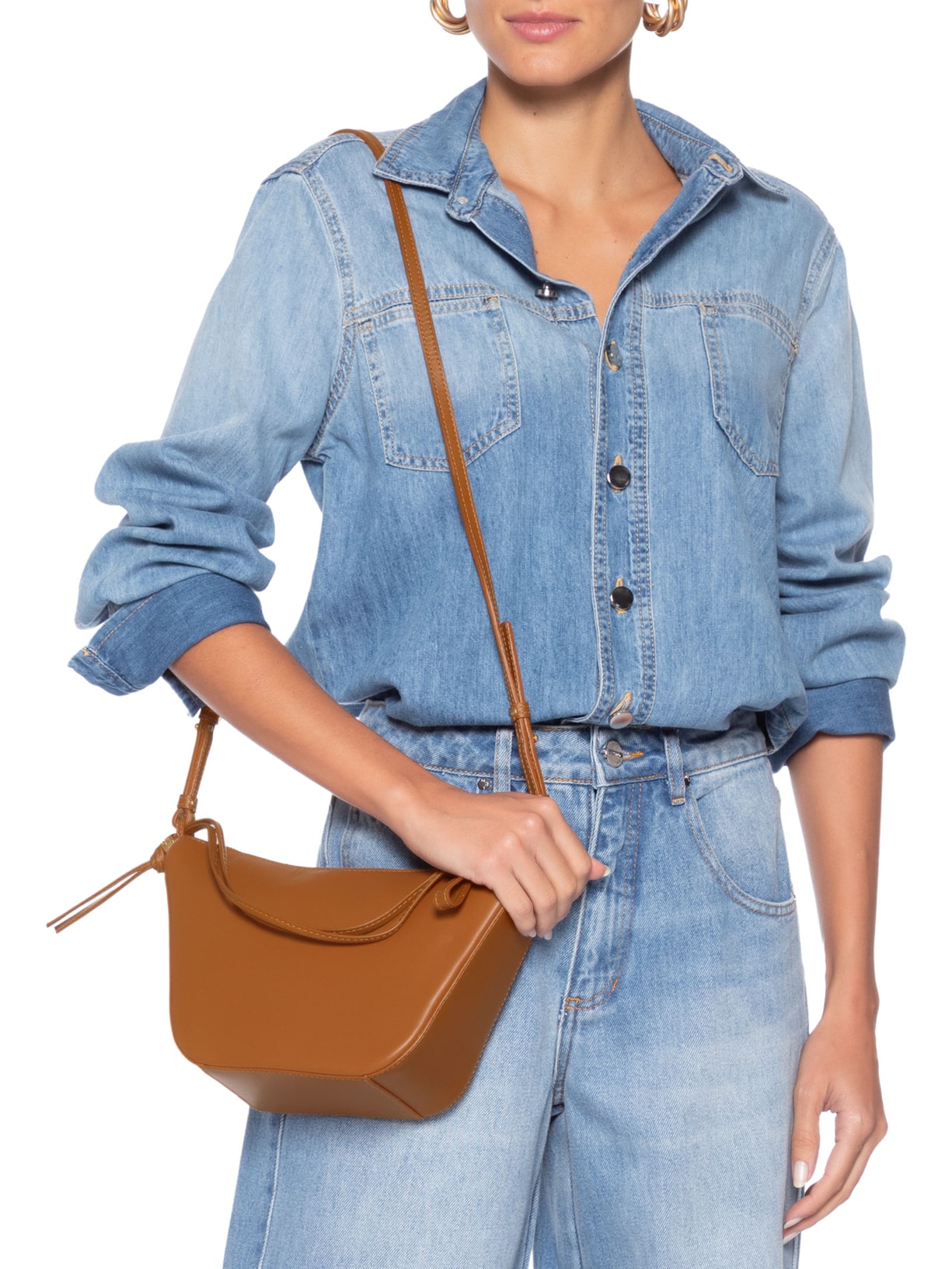 Bolsa Feminina Pequena Hobo Em Couro Marrom Luiza Barcelos