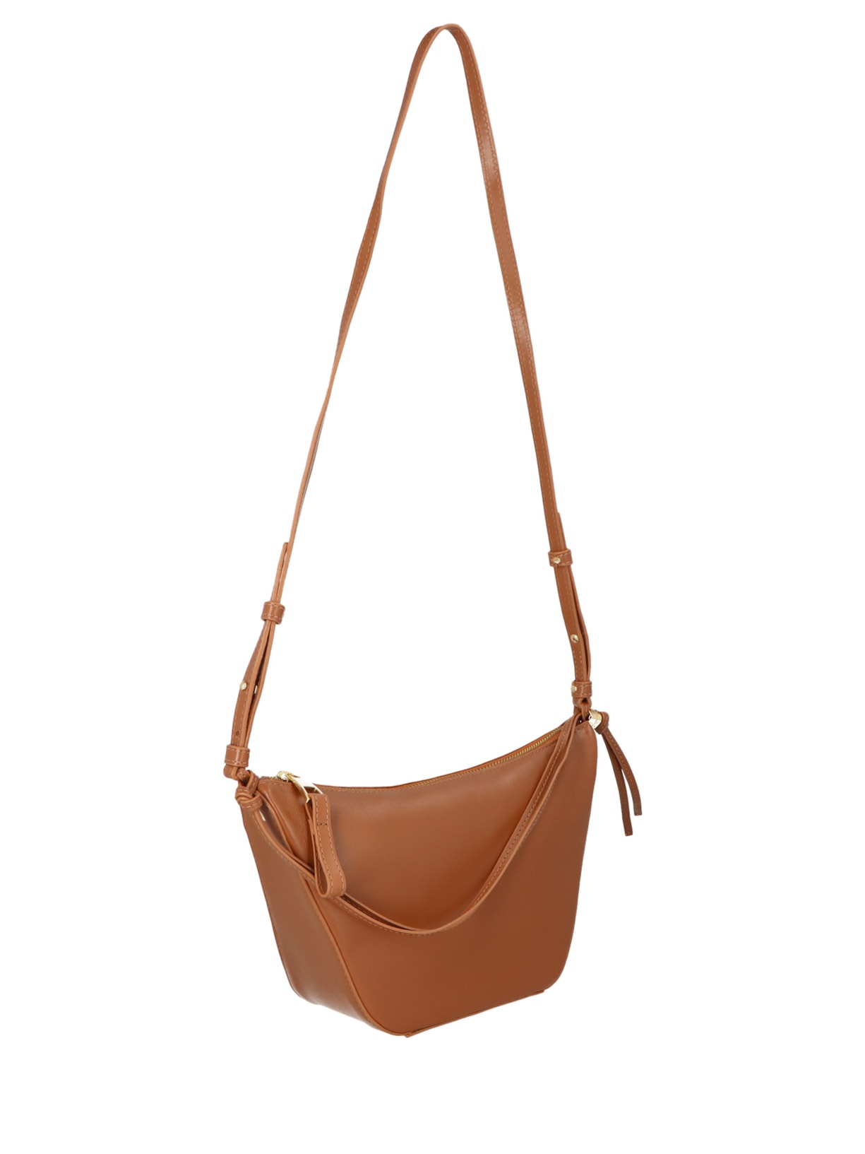 Bolsa Feminina Pequena Hobo Em Couro Marrom Luiza Barcelos