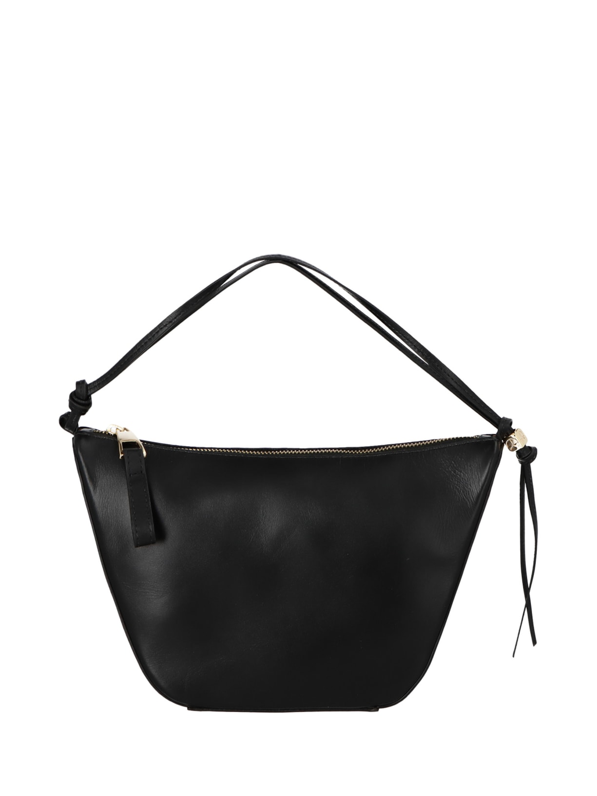 Bolsa Feminina Pequena Hobo Em Couro Preto Luiza Barcelos