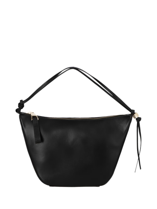 Bolsa Feminina Pequena Hobo Em Couro - Preto