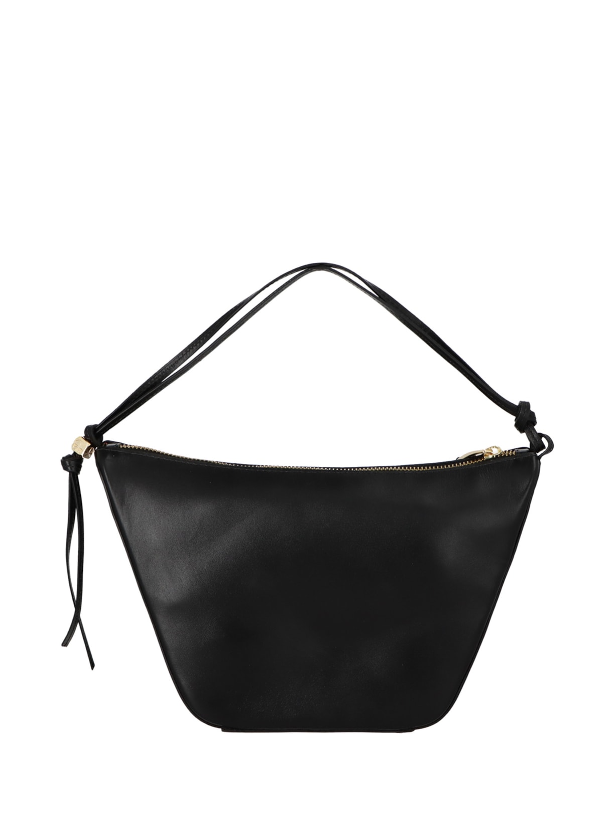 Bolsa Feminina Pequena Hobo Em Couro Preto Luiza Barcelos