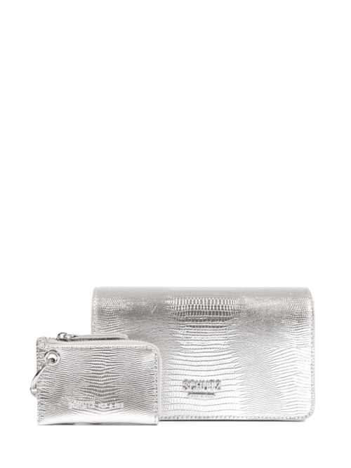 Bolsa Feminina Pequena Lagarto Metal T - Prateado