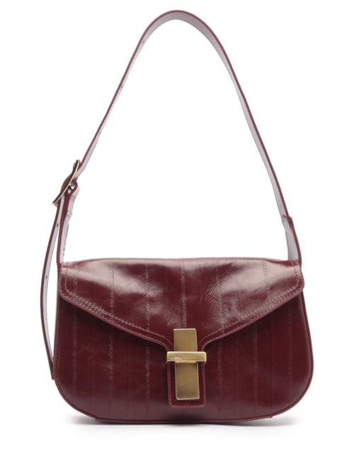 Bolsa Feminina Pequena Leather Enguia - Vermelho