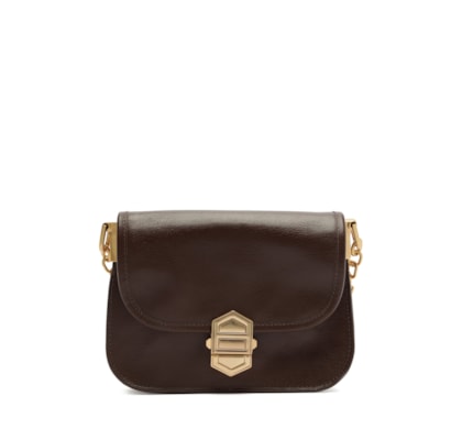 Bolsa Feminina Pequena Leather Sand - Marrom