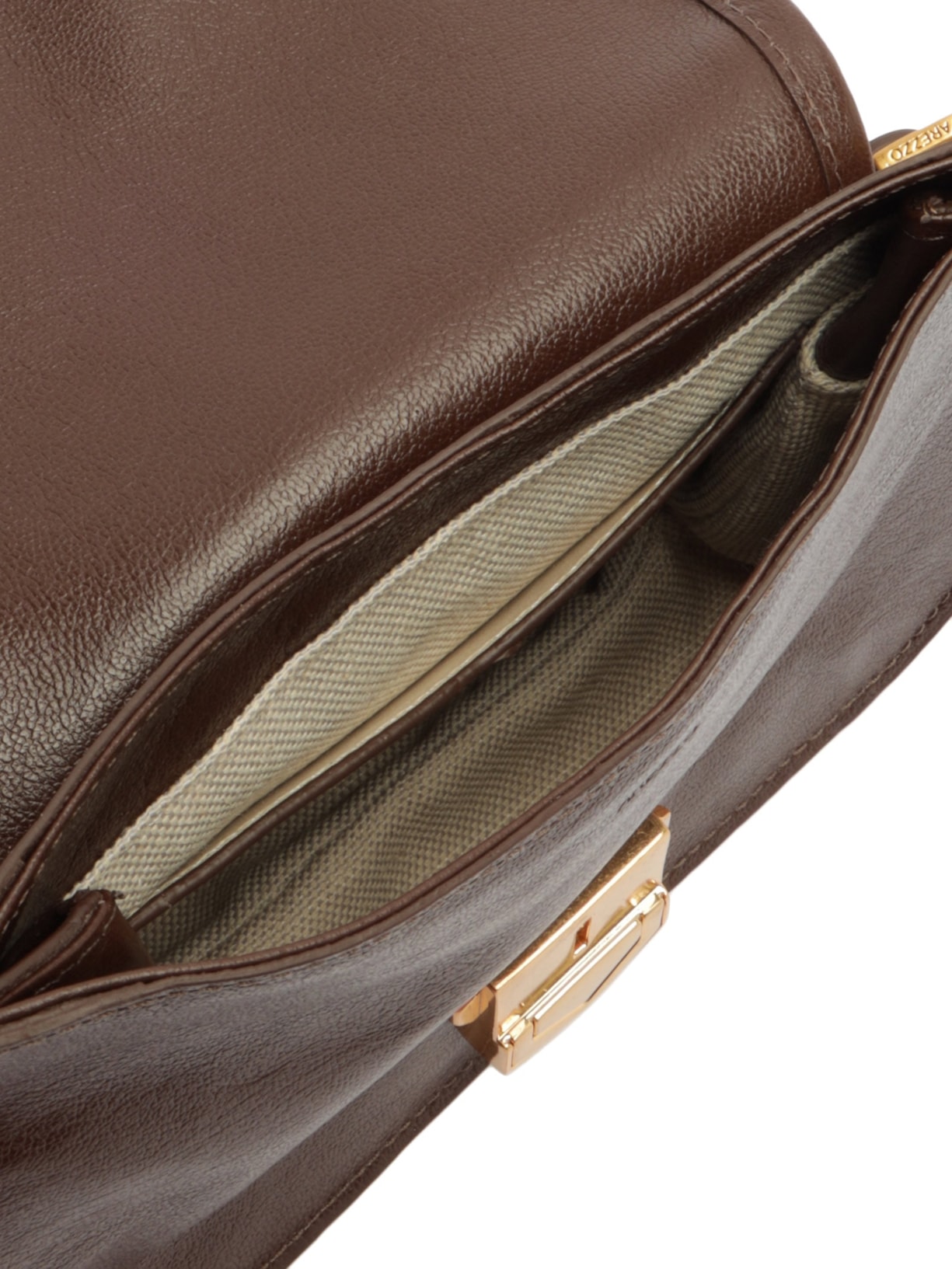 Bolsa Feminina Pequena Leather Sand Marrom Arezzo