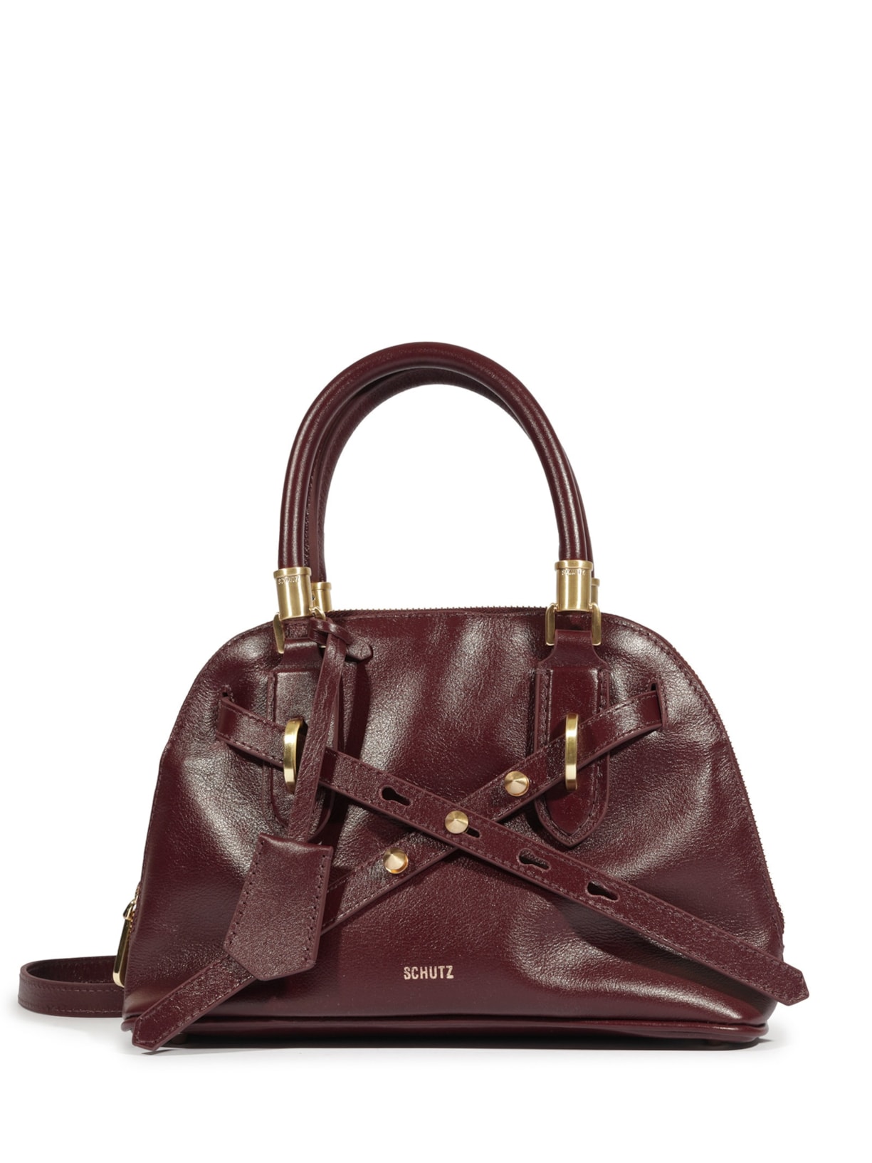 Bolsa Feminina Pequena Lorena Soft Couro - Vinho