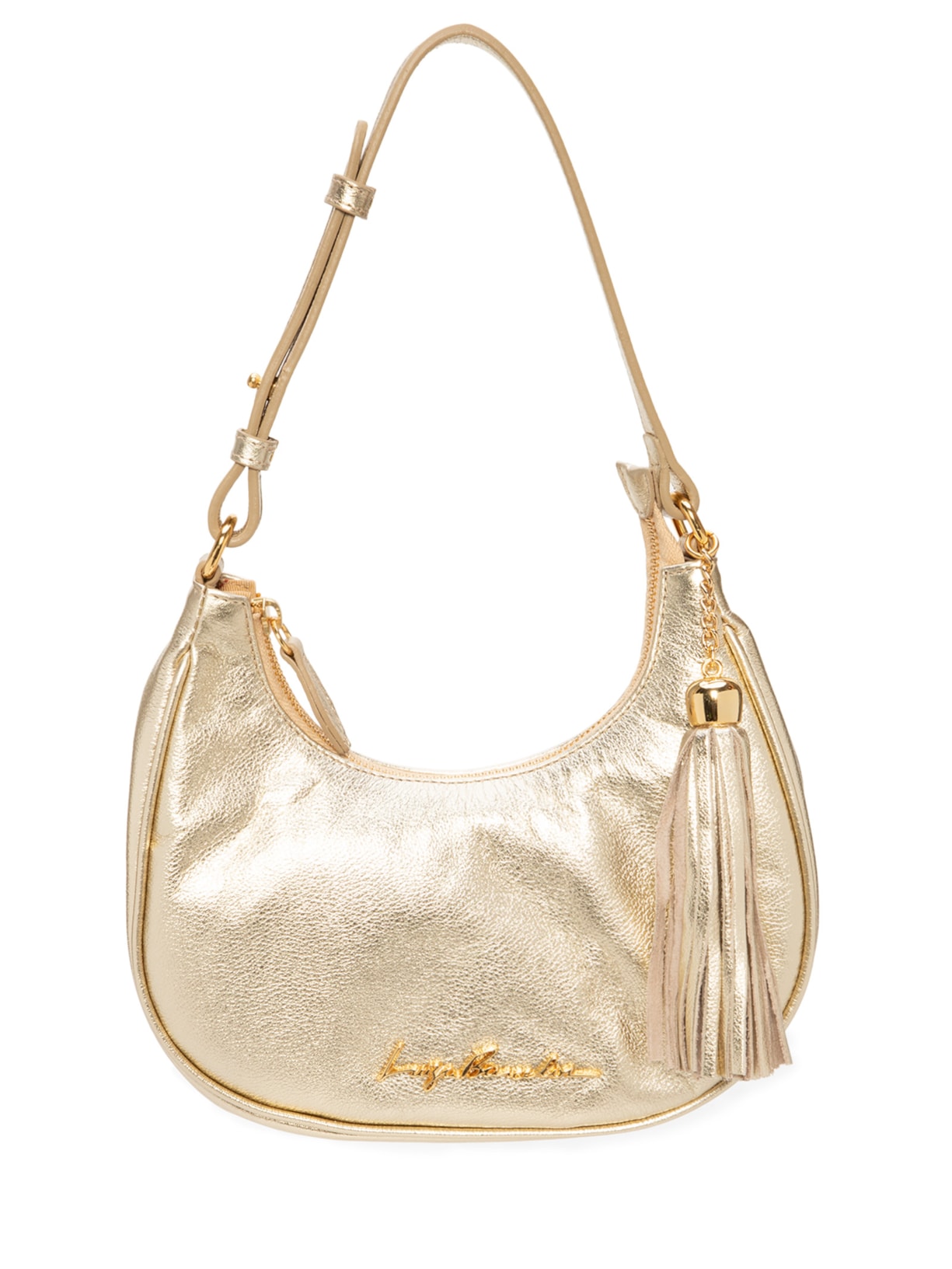 Bolsa Feminina Pequena Meia Lua Couro - Dourado