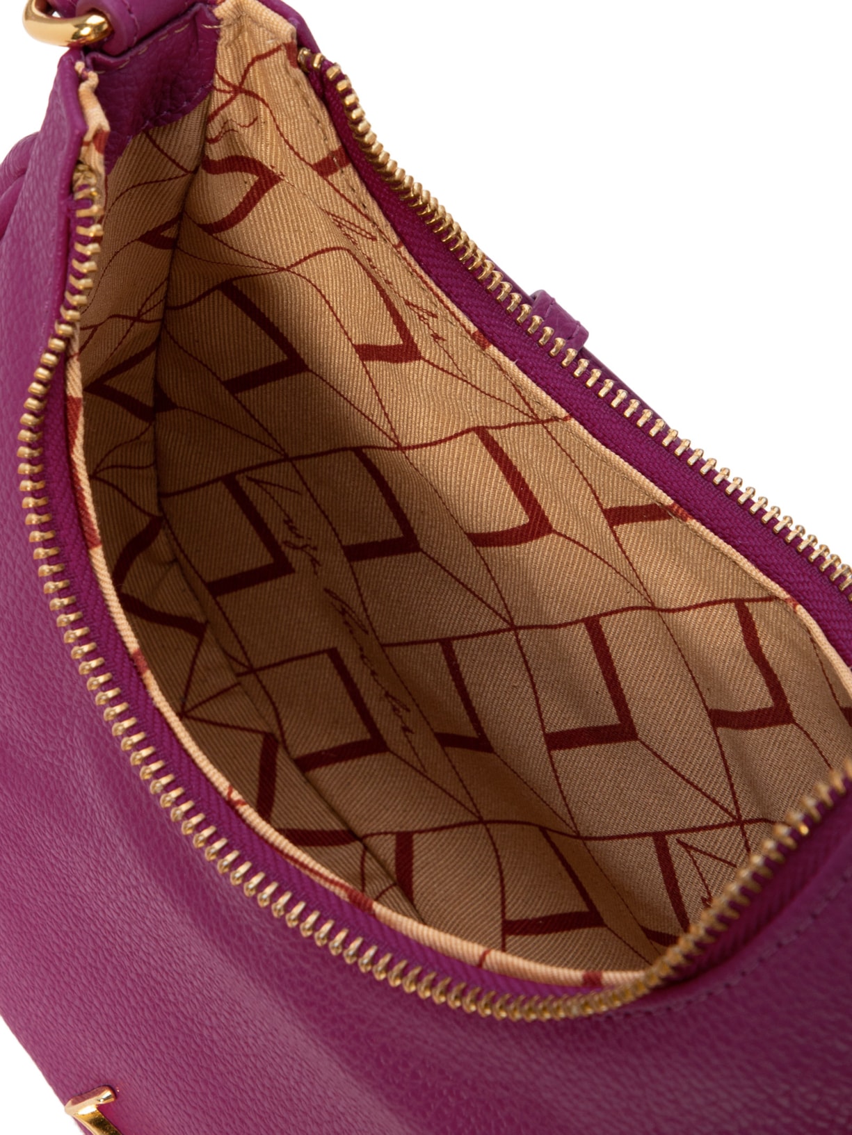 Bolsa Feminina Pequena Meia Lua Couro Rosa Luiza Barcelos