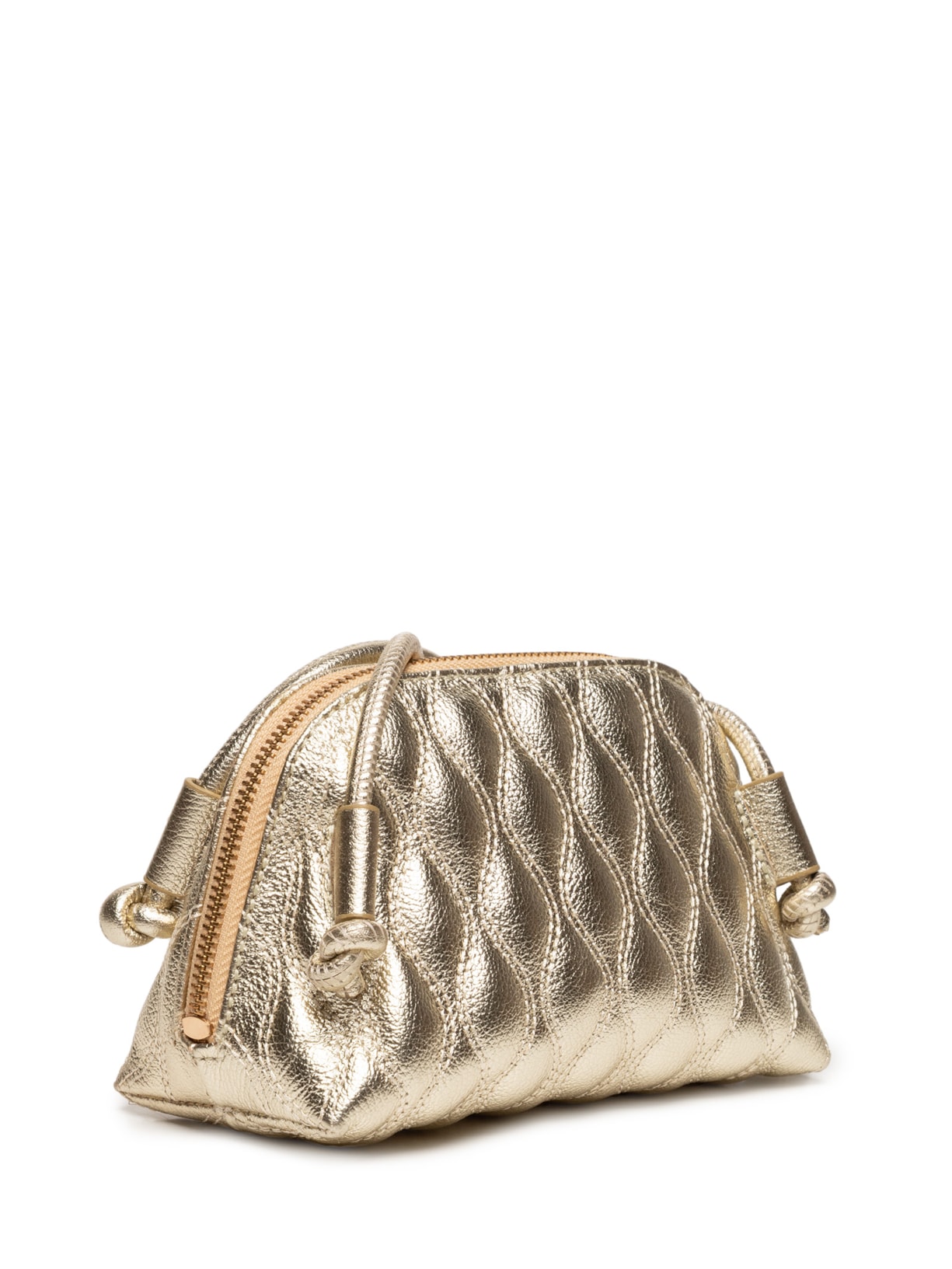 Bolsa Feminina Pequena Metal Leather Dourado Luiza Barcelos