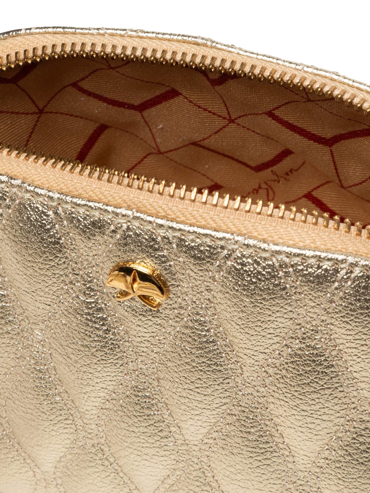 Bolsa Feminina Pequena Metal Leather Dourado Luiza Barcelos