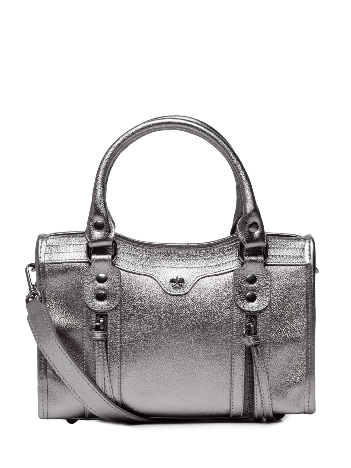 Bolsa Feminina Pequena Metal Leather - Prateado