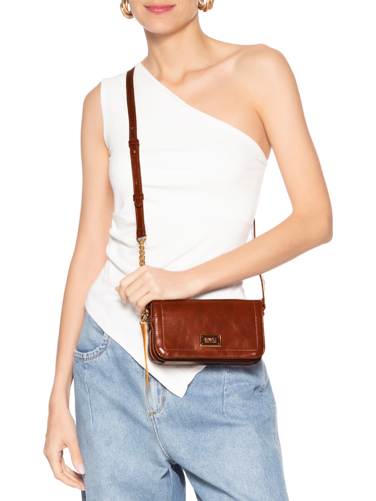 Bolsa Feminina Pequena Napa Madrid Marrom Schutz