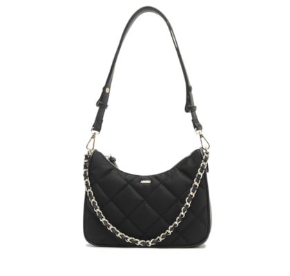 Bolsa Feminina Pequena Nylon Eco Calf - Preto