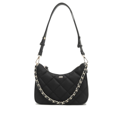 Bolsa Feminina Pequena Nylon Eco Calf - Preto