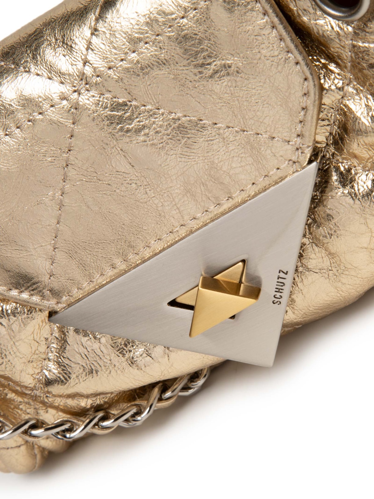 Bolsa Feminina Pequena S95 Couro Dourado Schutz