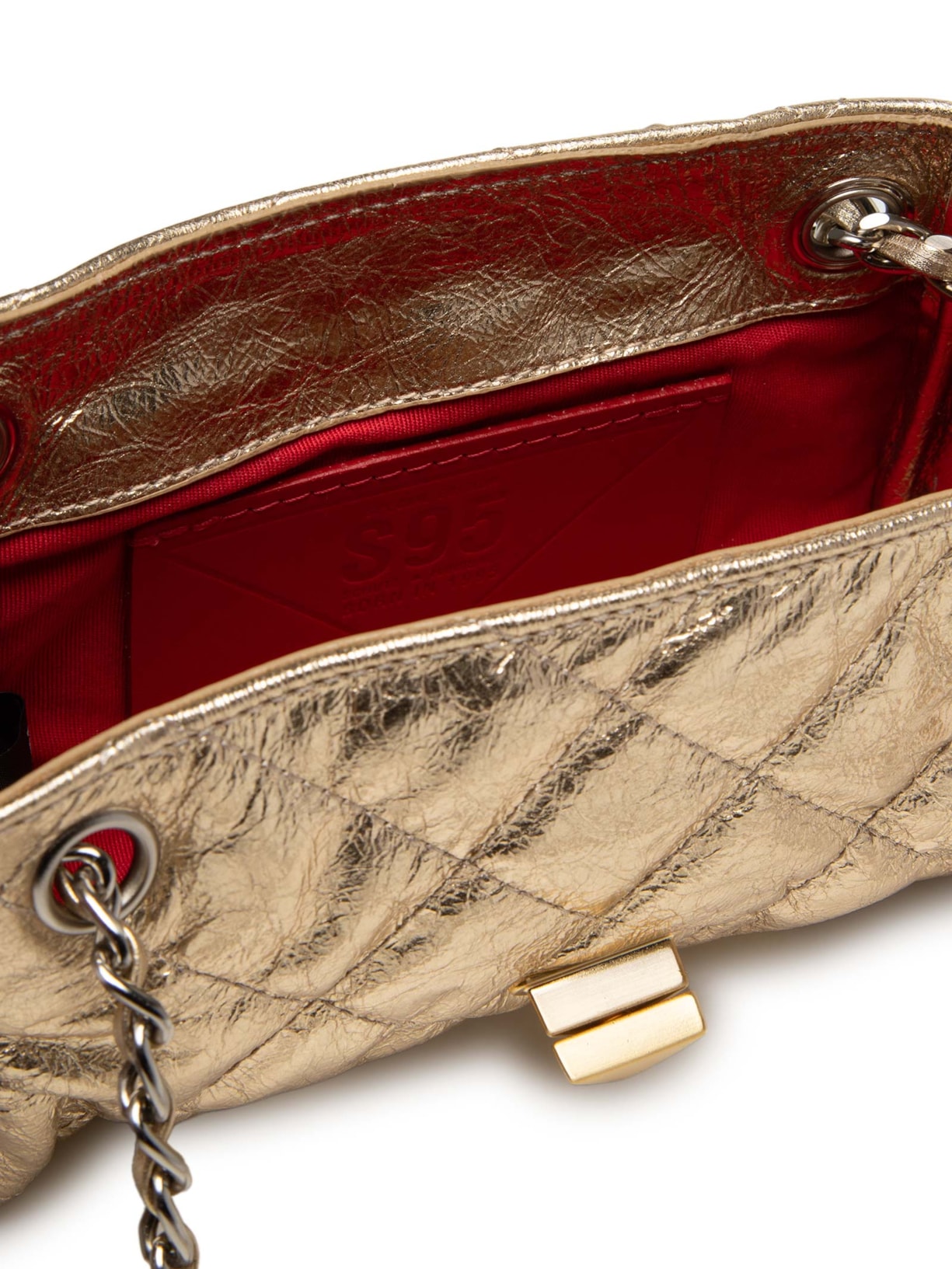 Bolsa Feminina Pequena S95 Couro Dourado Schutz