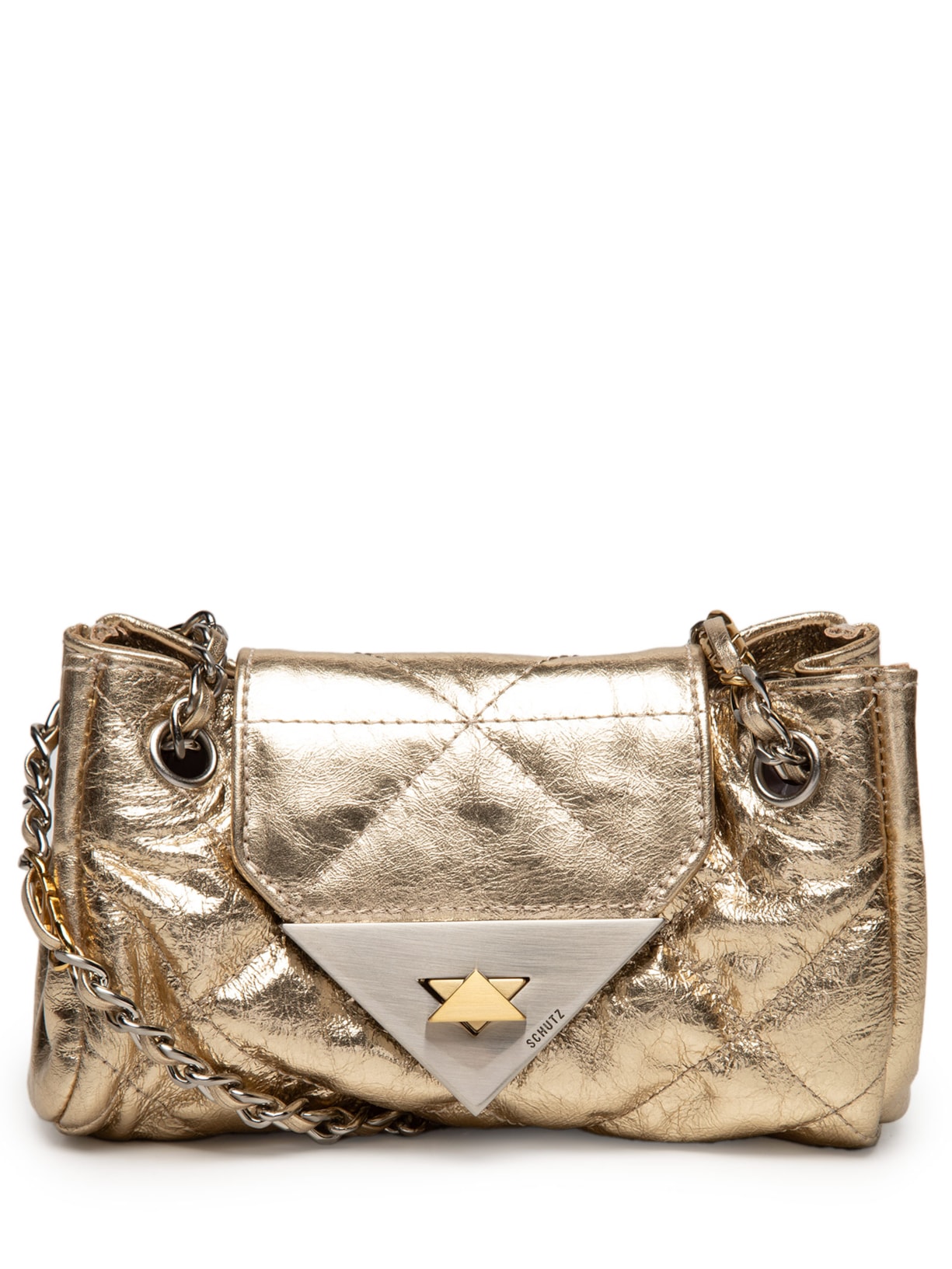 Bolsa Feminina Pequena S95 Couro Dourado Schutz