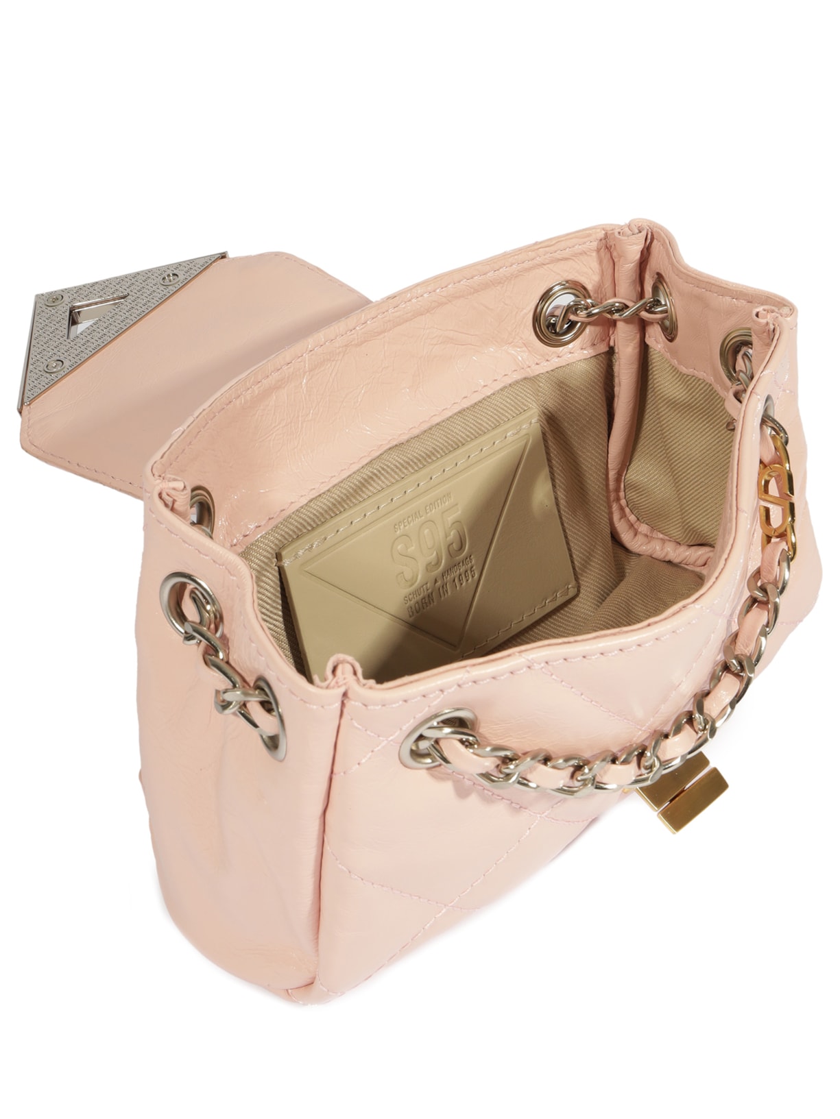 Bolsa Feminina Pequena S95 Couro Rosa Schutz