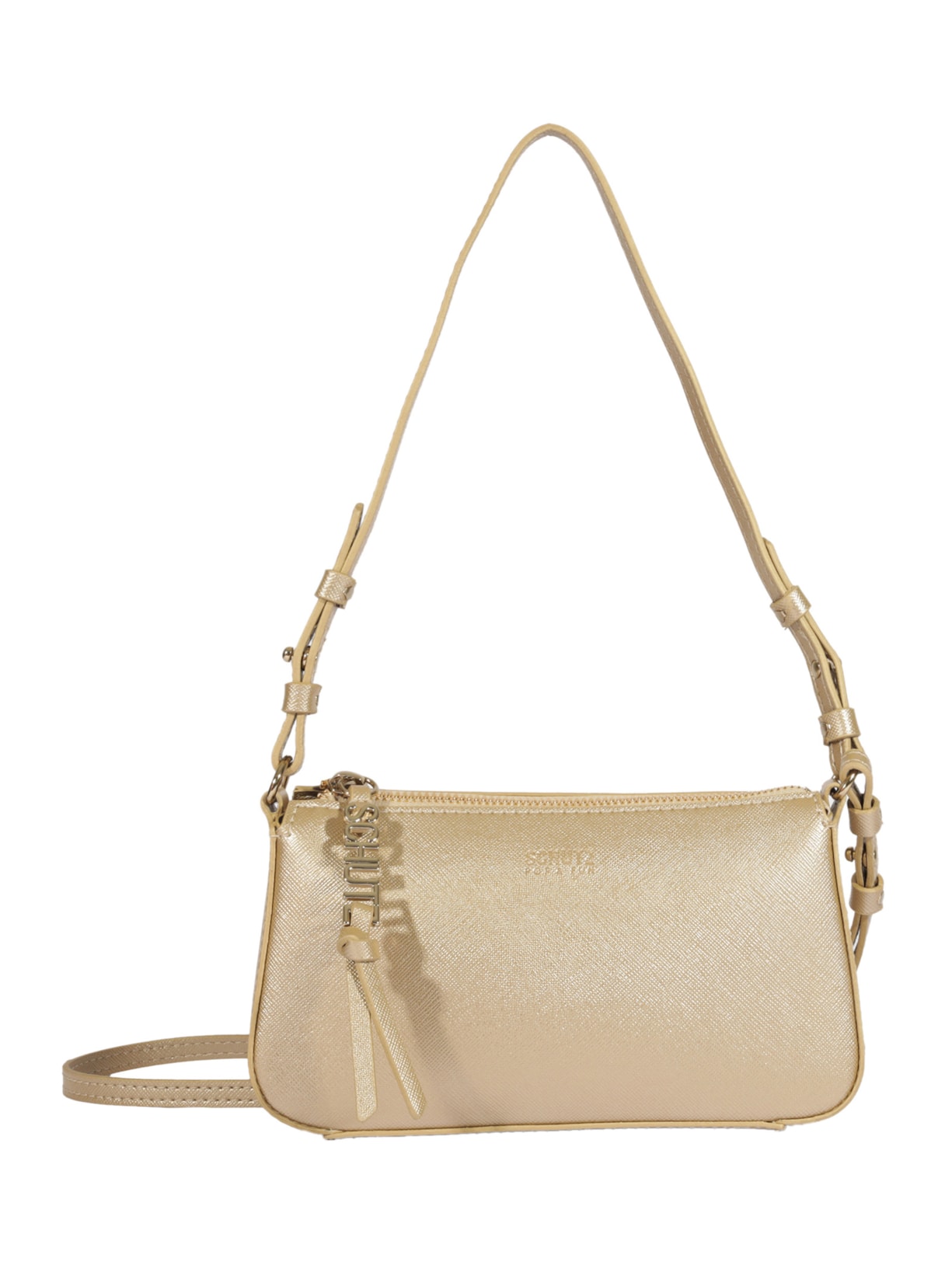 Bolsa Feminina Pequena Safiano Tecno - Dourado