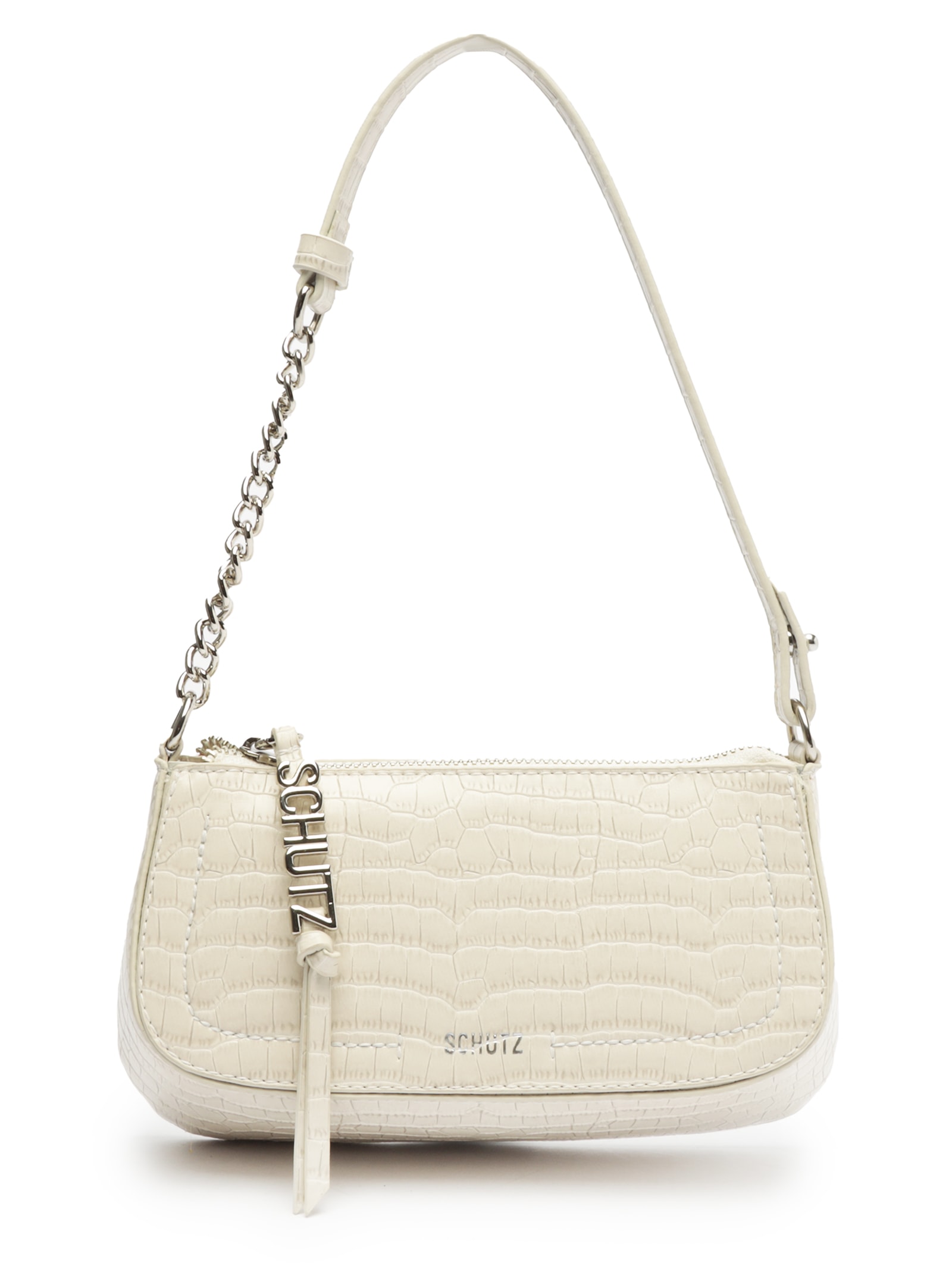 Bolsa Feminina Pequena Tina Croco - Schutz - Off White