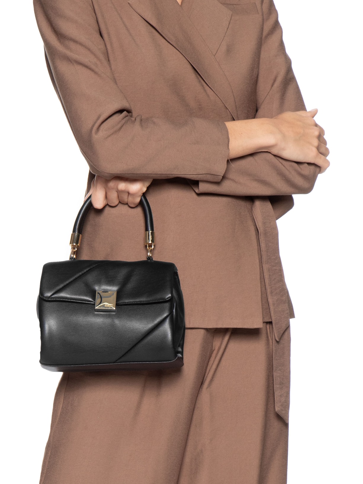 Bolsa Feminina Pequena Tiracolo Eco Soft Calf Preto Arezzo