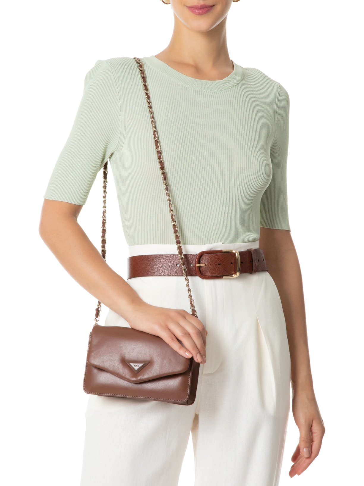 Bolsa Feminina Pequena Tiracolo Soft Calf Marrom Schutz