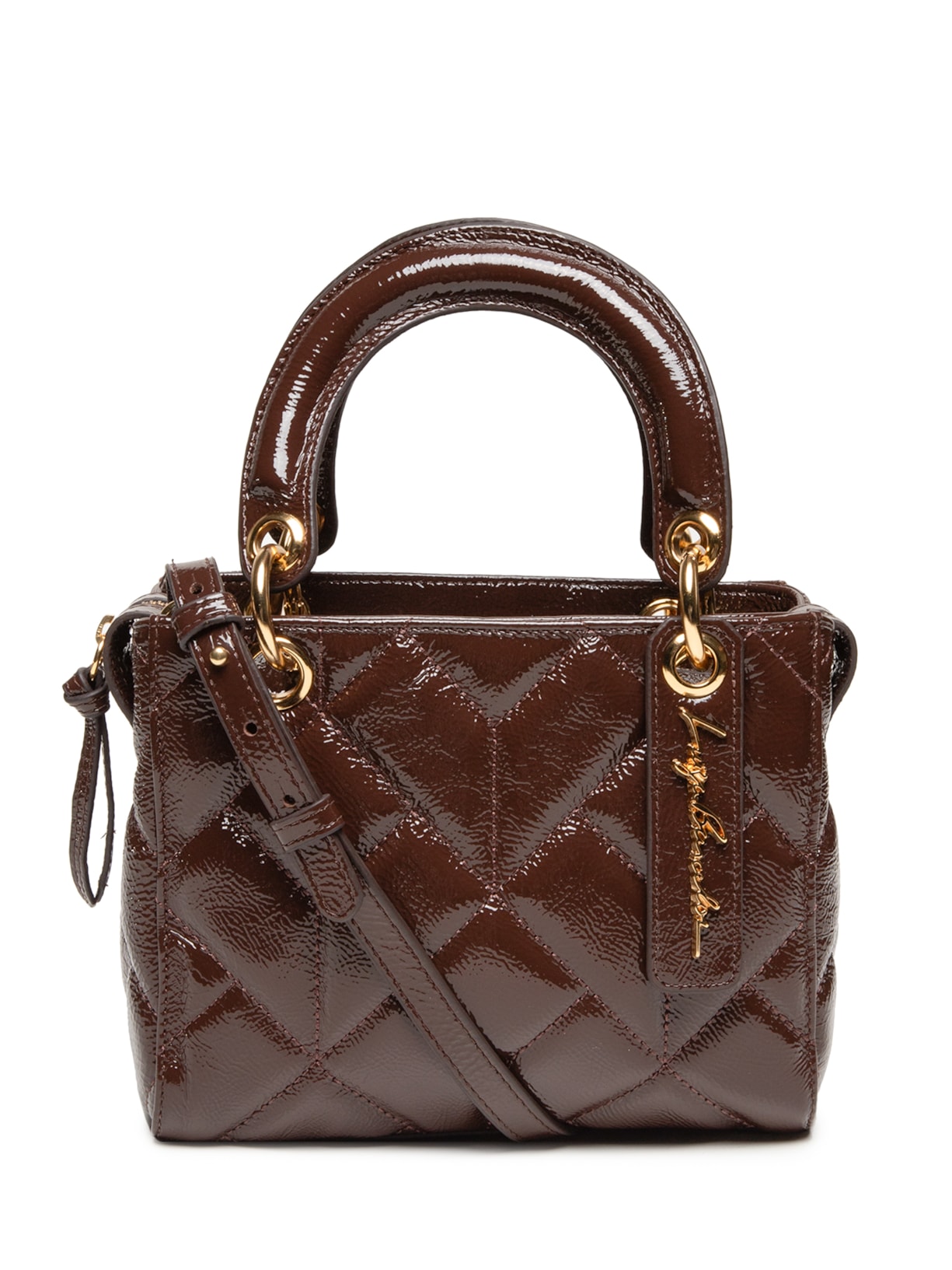 Bolsa Feminina Pequena Verniz Show - Marrom