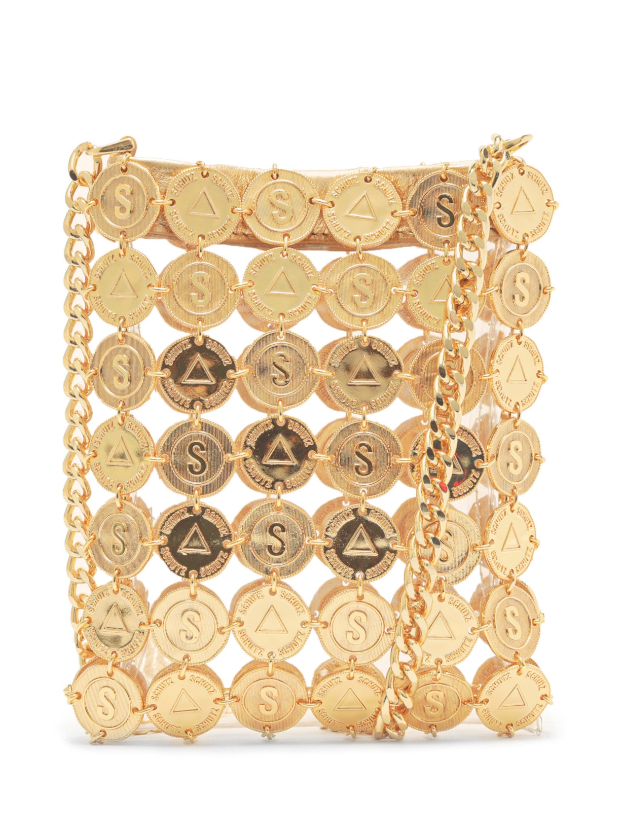 Bolsa Feminina Pequena Vinil Metalizada - Dourado