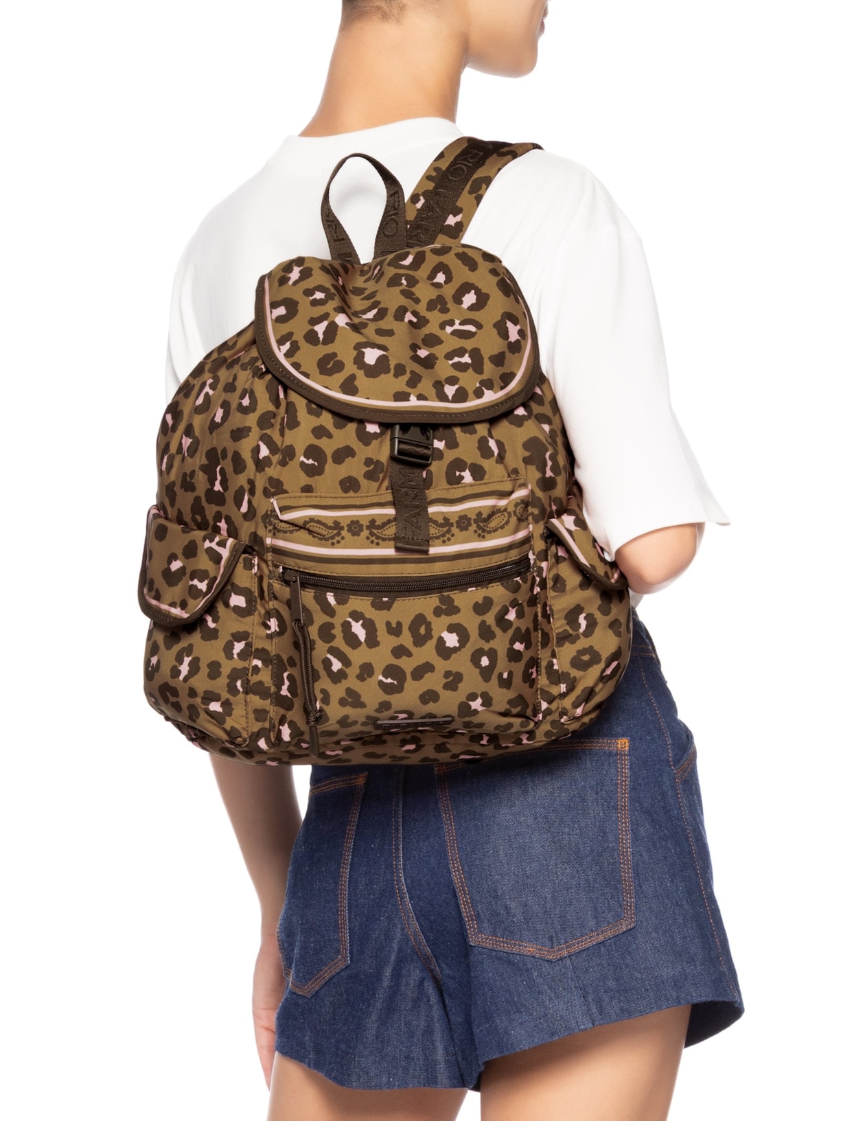Bolsa Feminina Pipoca Onça Bandana Caramelo Animal Print Farm Etc