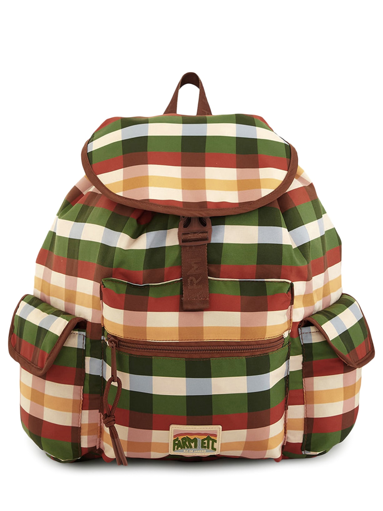 Bolsa Feminina Pipoca Xadrez Multi Marrom Farm Etc