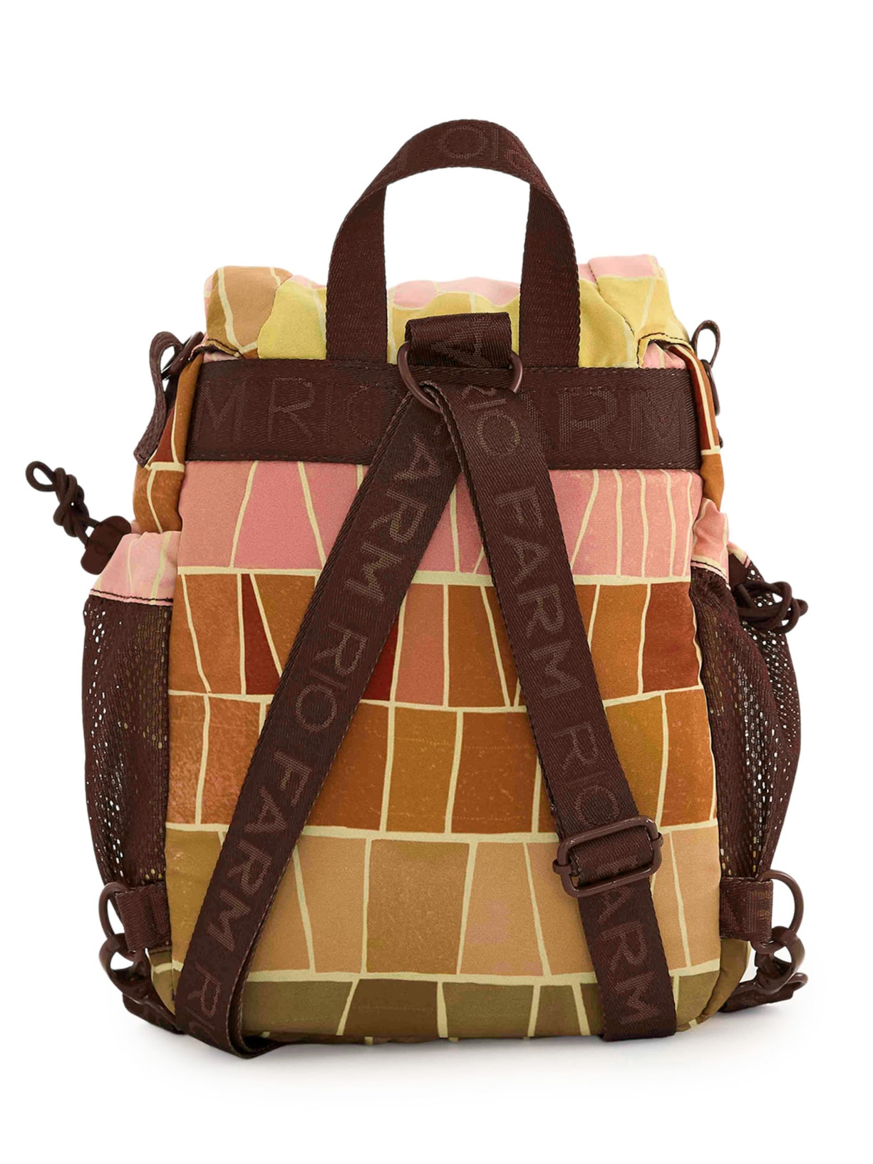 Bolsa Feminina Pipoquinha Listra Mosaico Marrom Farm Etc