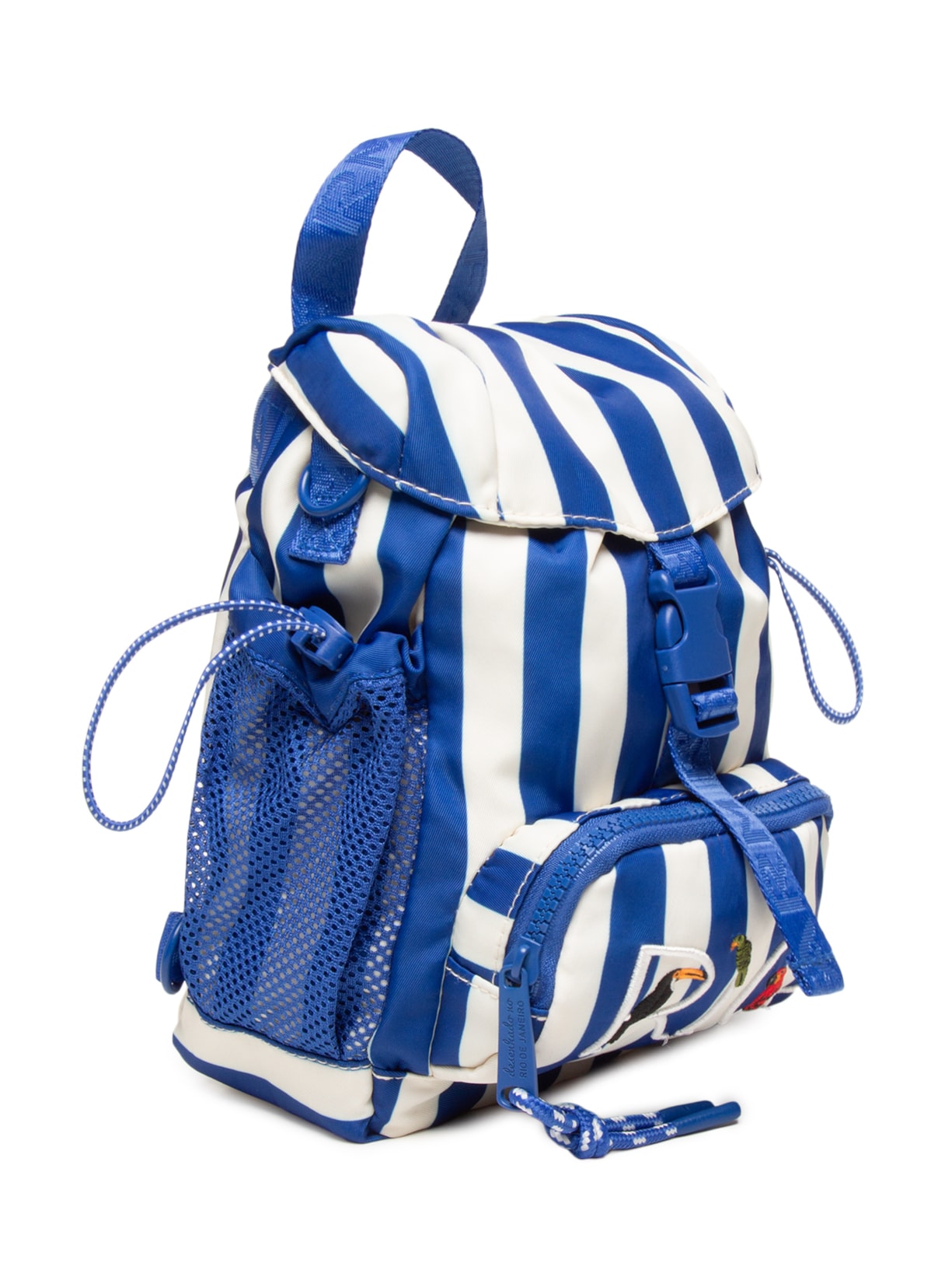 Bolsa Feminina Pipoquinha Listras Azul Farm Etc