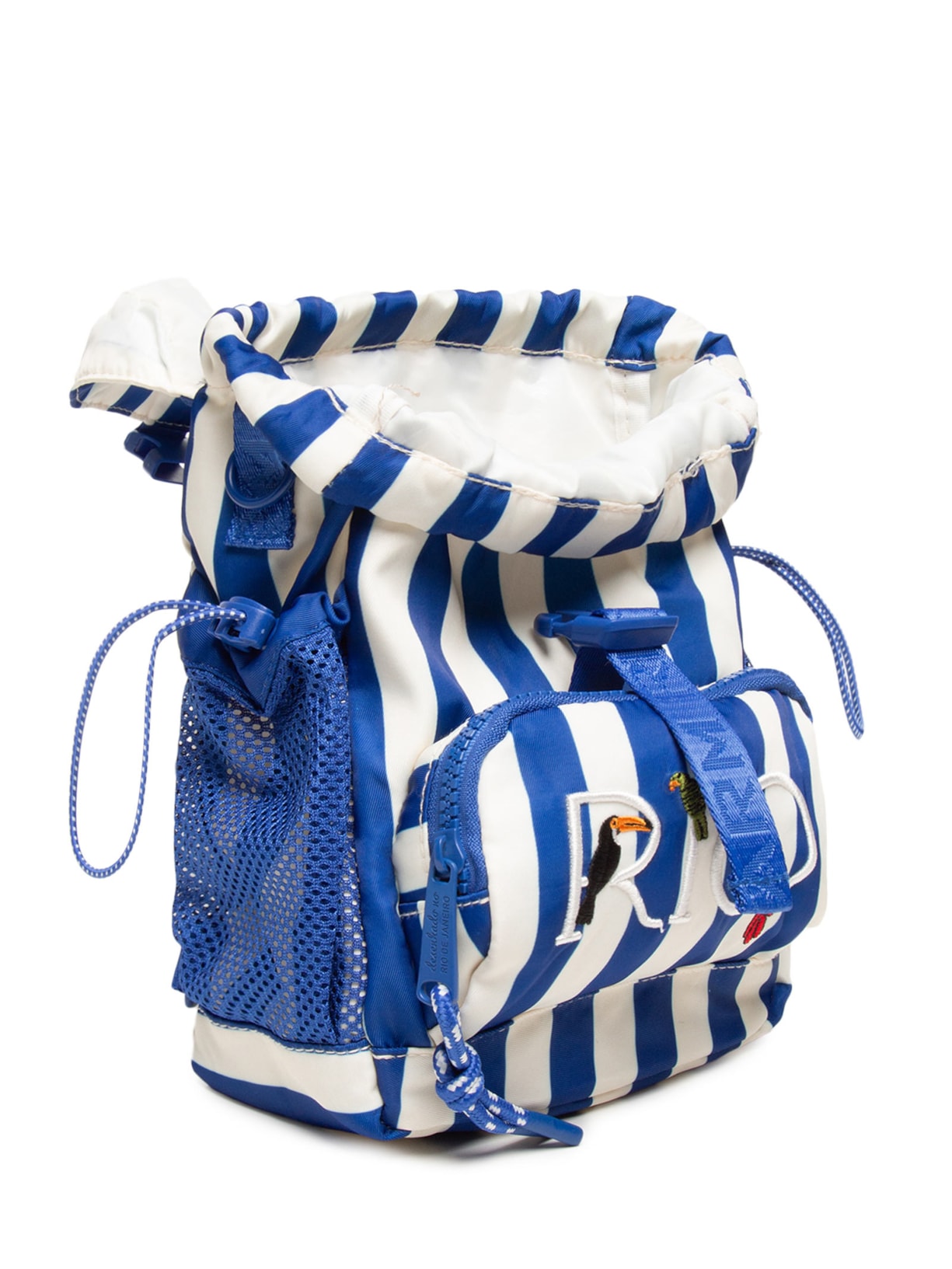 Bolsa Feminina Pipoquinha Listras Azul Farm Etc