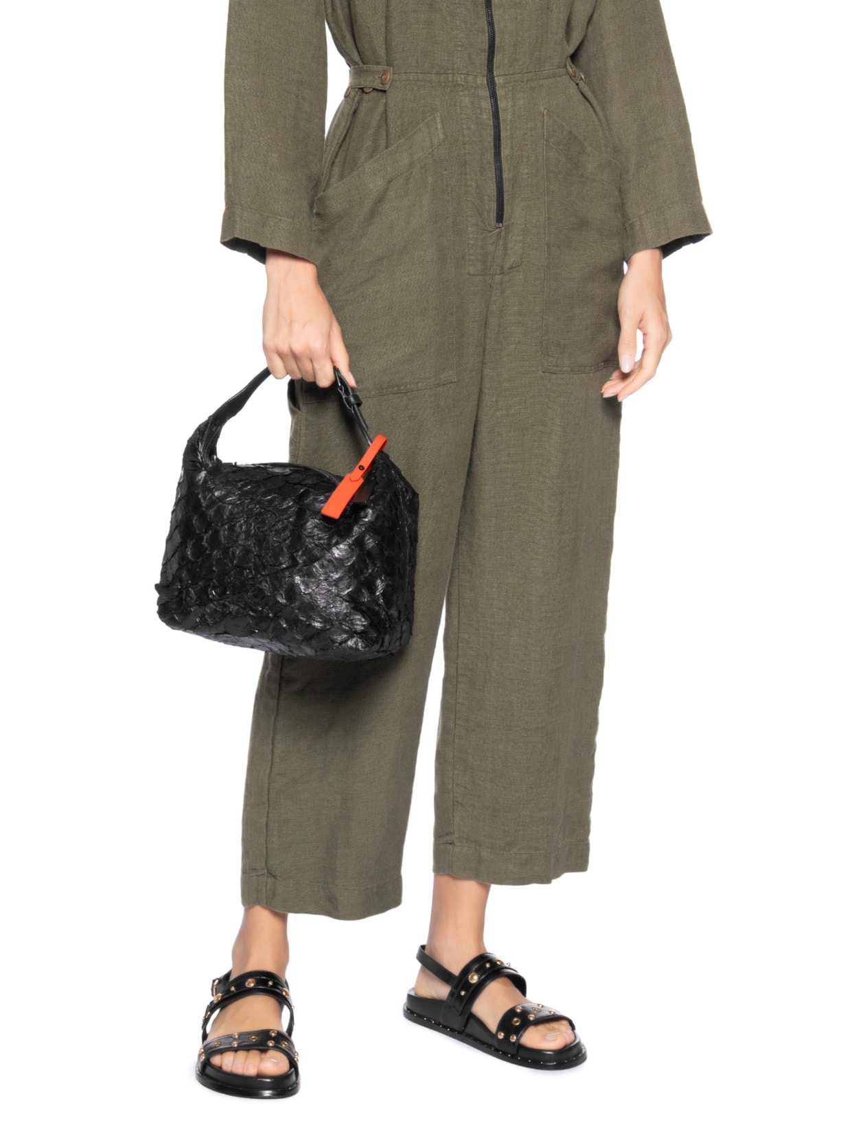 Bolsa Feminina Pirarucu Bekare XL Preto Osklen