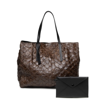 Bolsa Feminina Pirarucu Yvi - Marrom