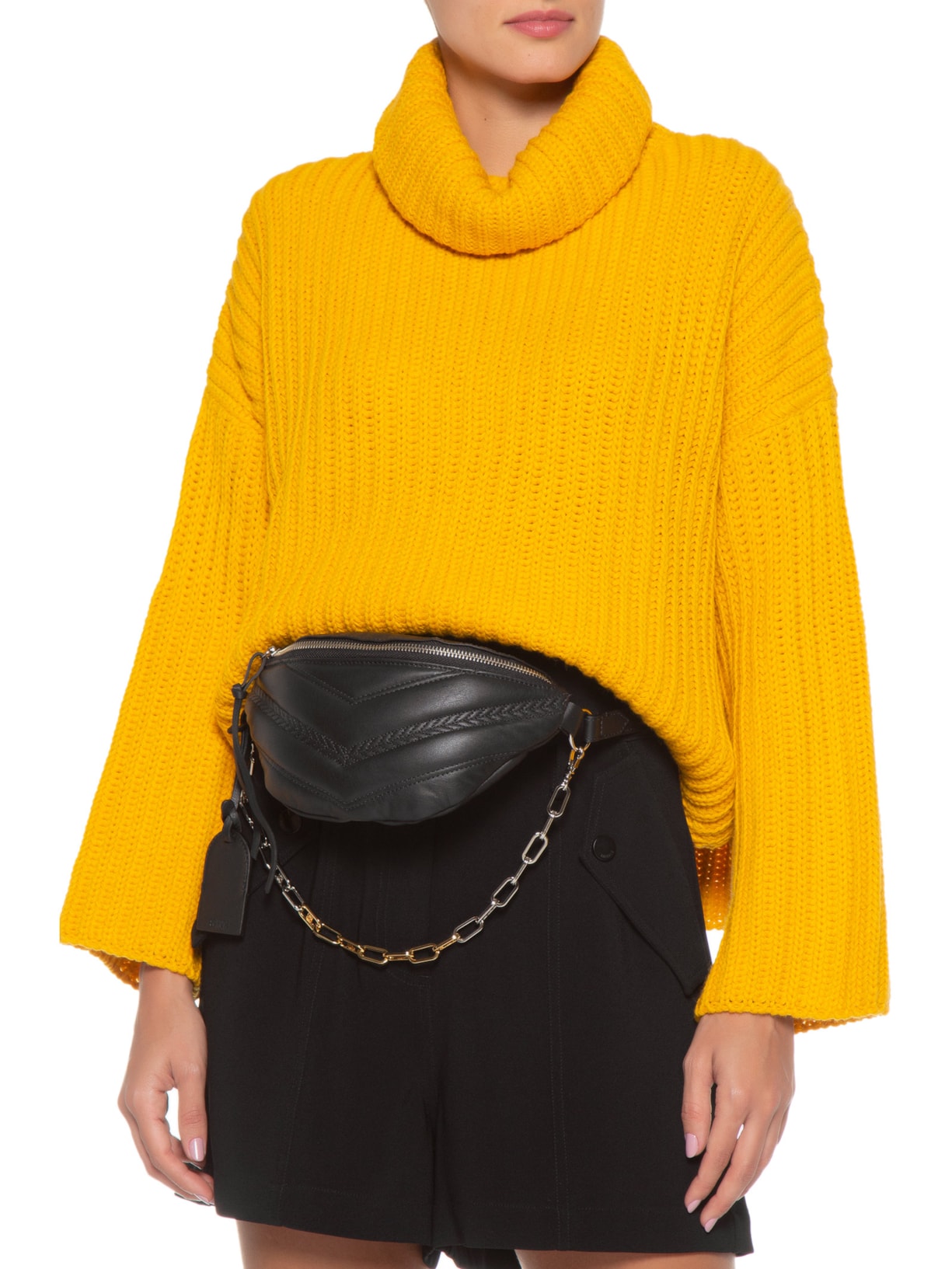 Bolsa Feminina Pochete Kiara Couro Matelassê Preto Schutz