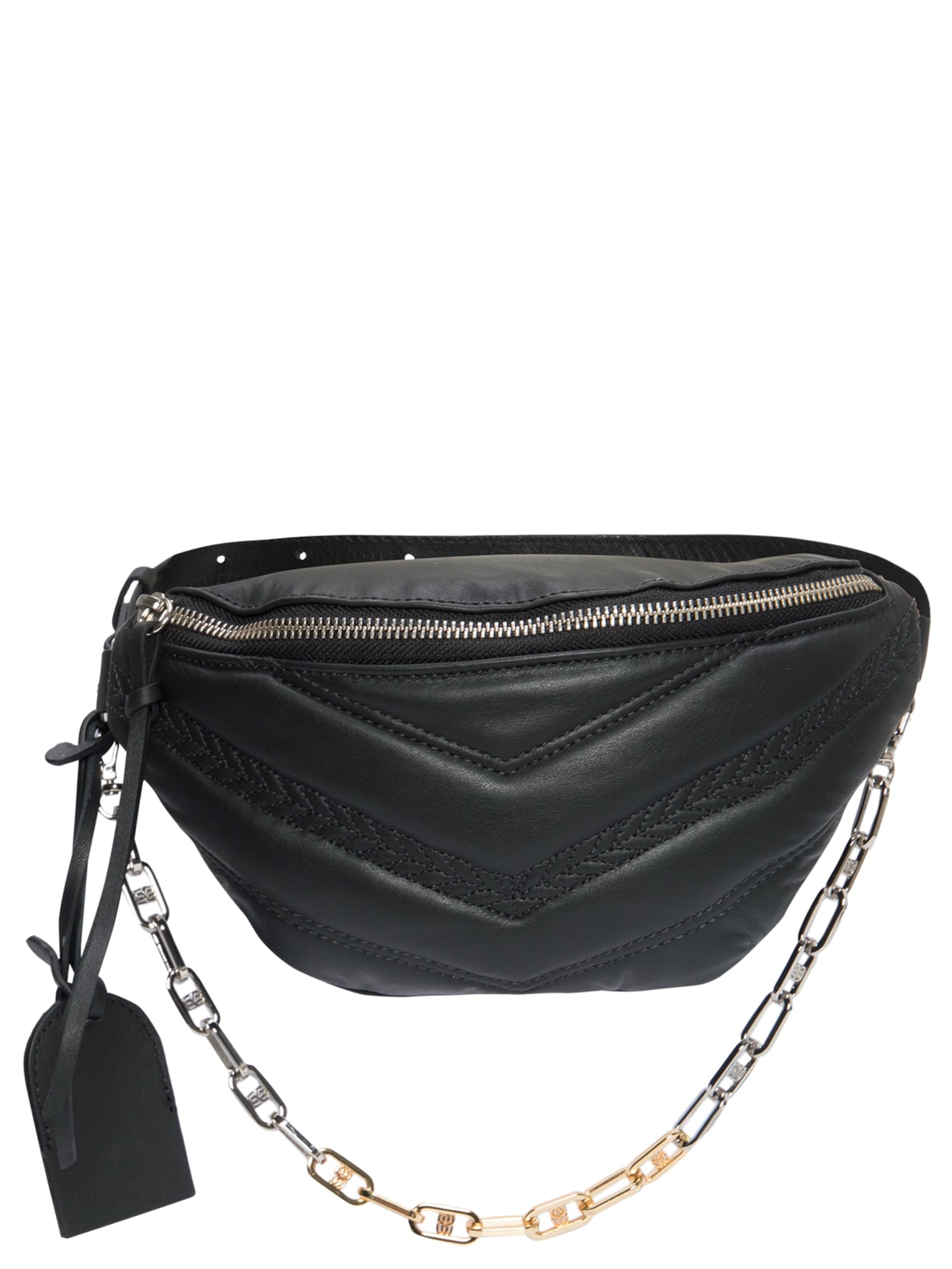 Bolsa Feminina Pochete Kiara Couro Matelassê Preto Schutz