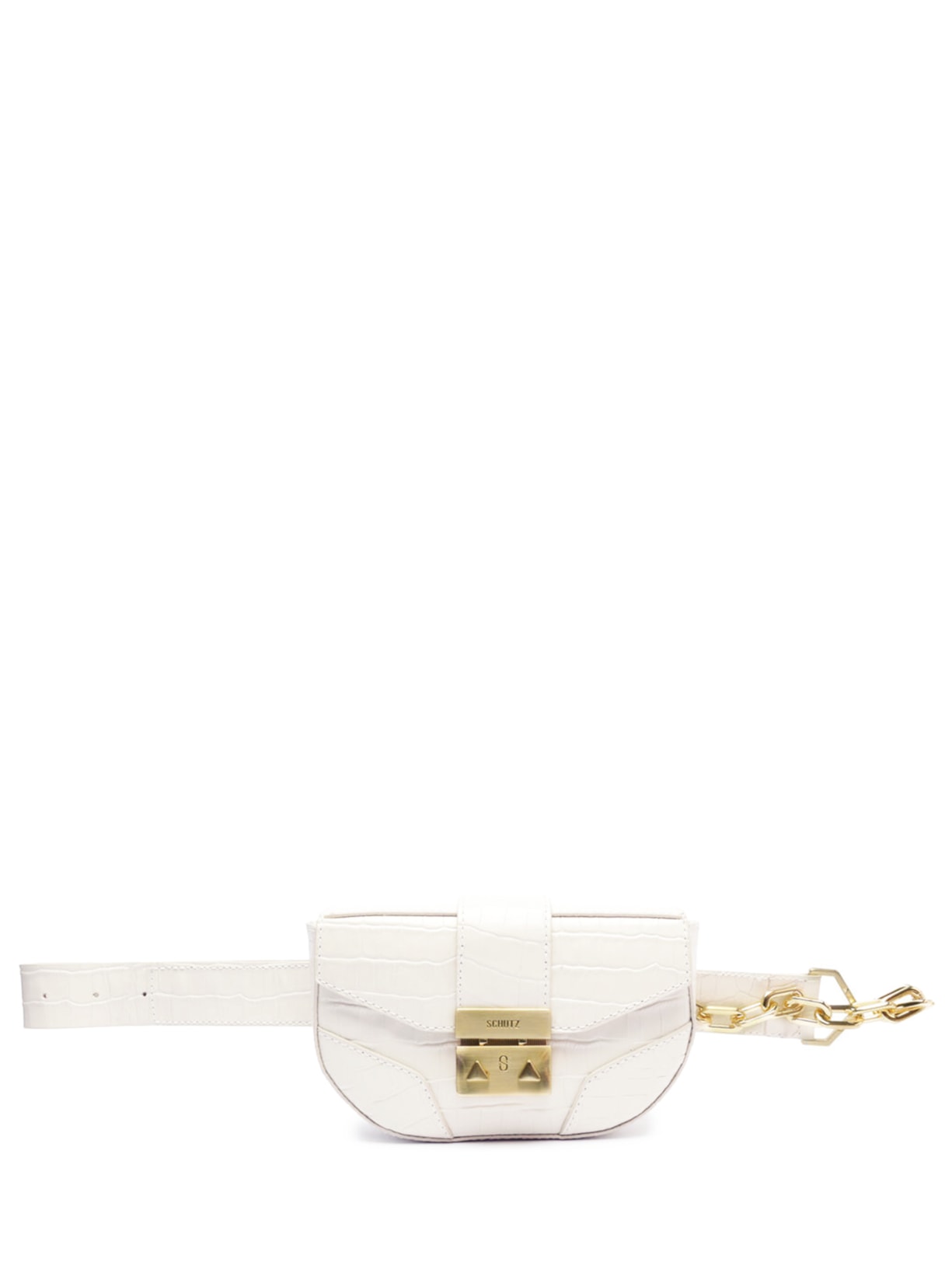 Bolsa Feminina Pochete Pequena New Crocodile - Off White