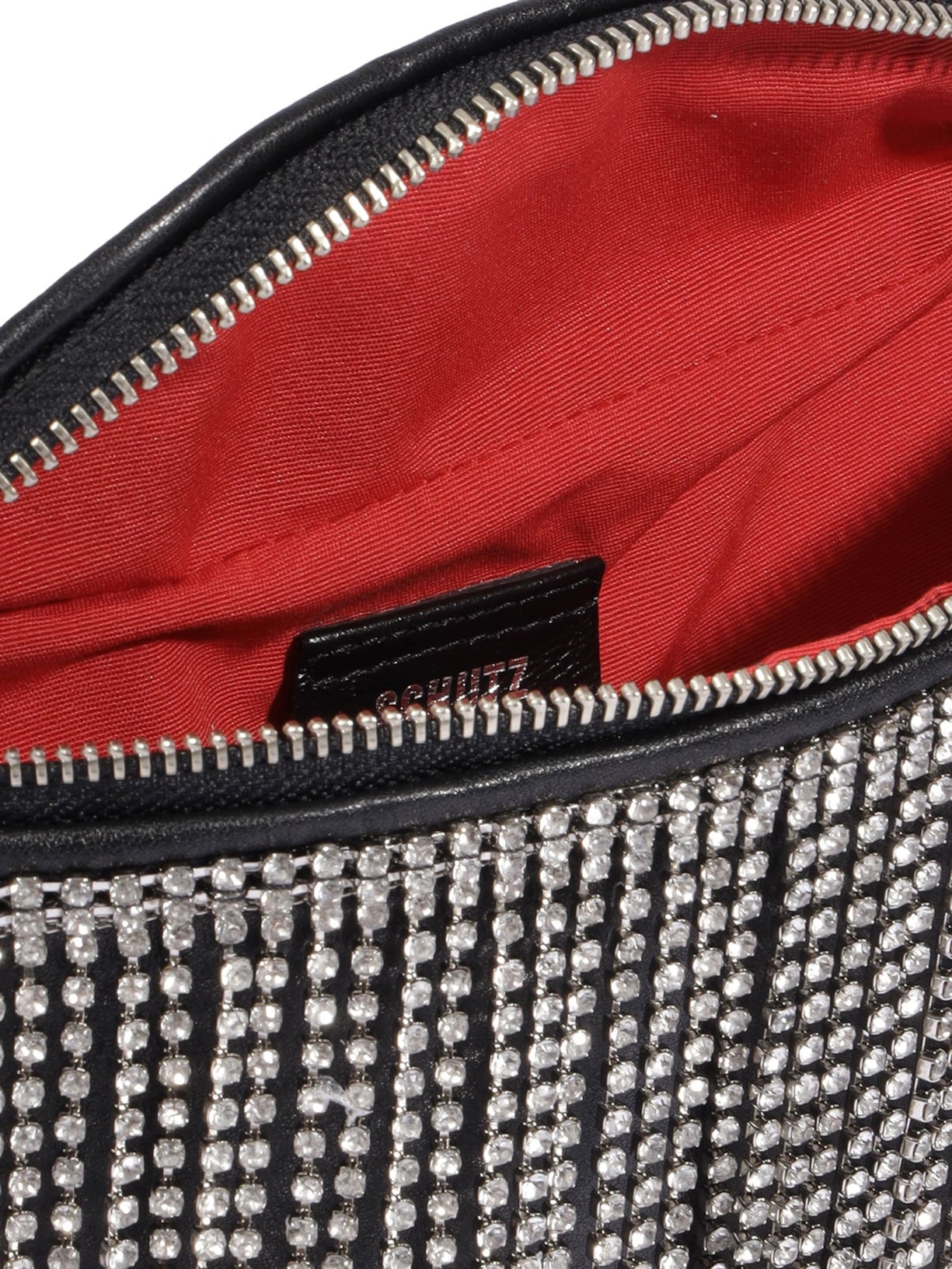 Bolsa Feminina Pochete Strass Preto Schutz