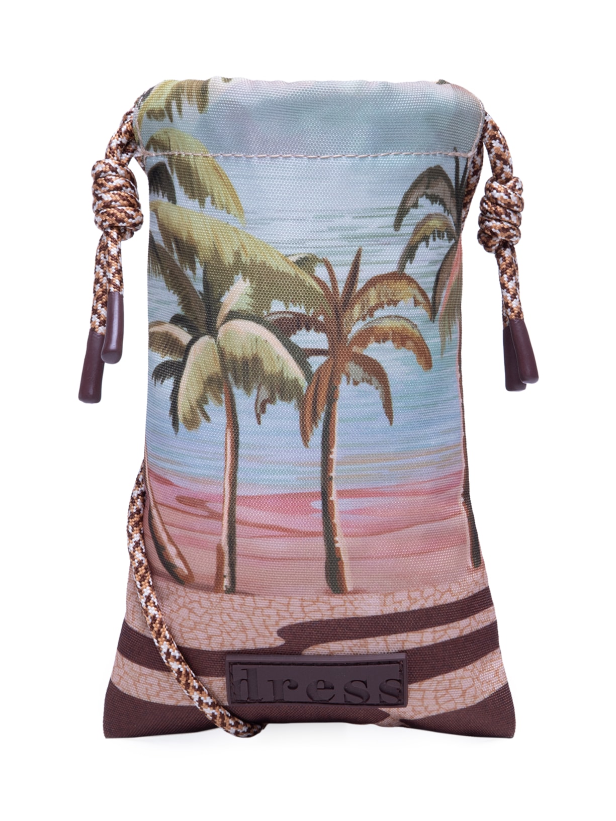 Bolsa Feminina Porta Celular Estampa Fim De Tarde - Marrom