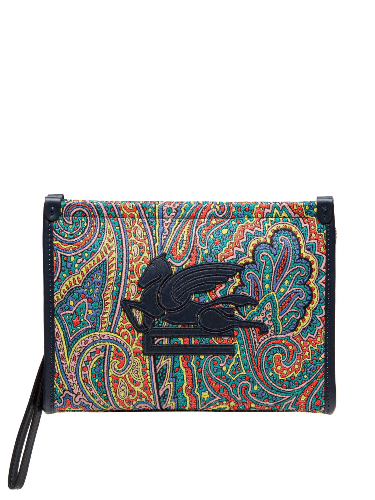 Bolsa Feminina Pouch Arnica Jacquard - Azul