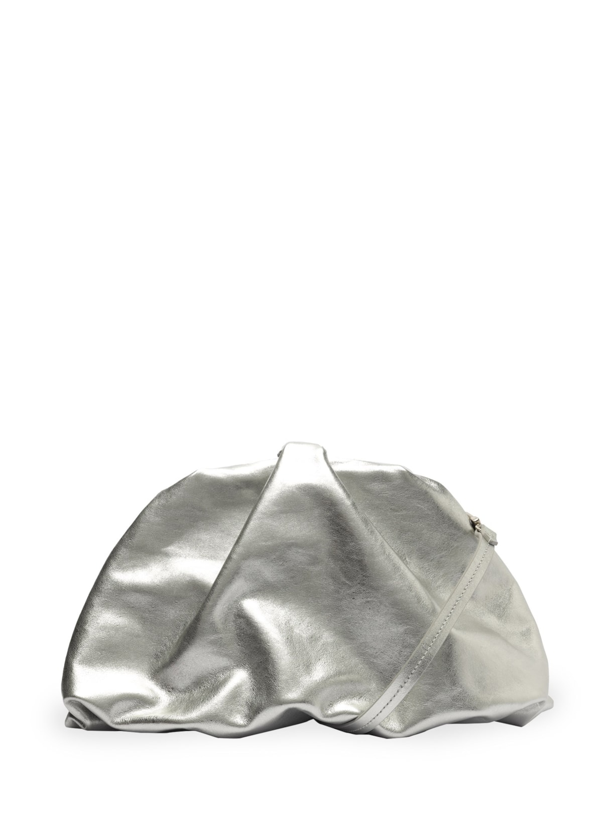 Bolsa Feminina Pouch Bag Couro - Prata