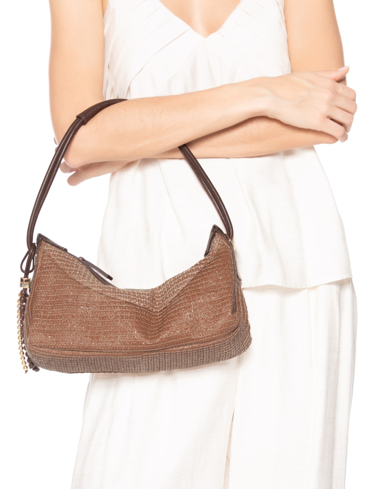 Bolsa Feminina Ráfia Marrom Arezzo + Isla