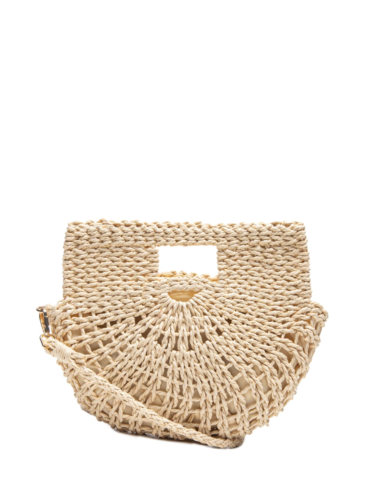 Bolsa Feminina Rafia Meia Lua - Bege