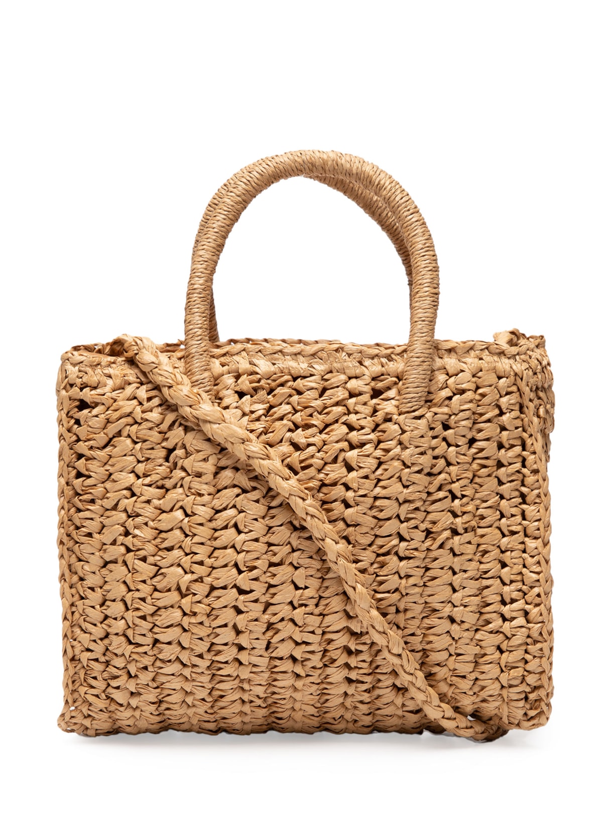 Bolsa Feminina Rafia Meia Lua - Marrom