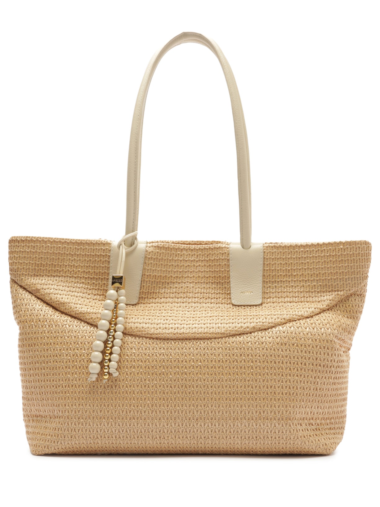 Bolsa Feminina Ráfia Pingentes - Bege