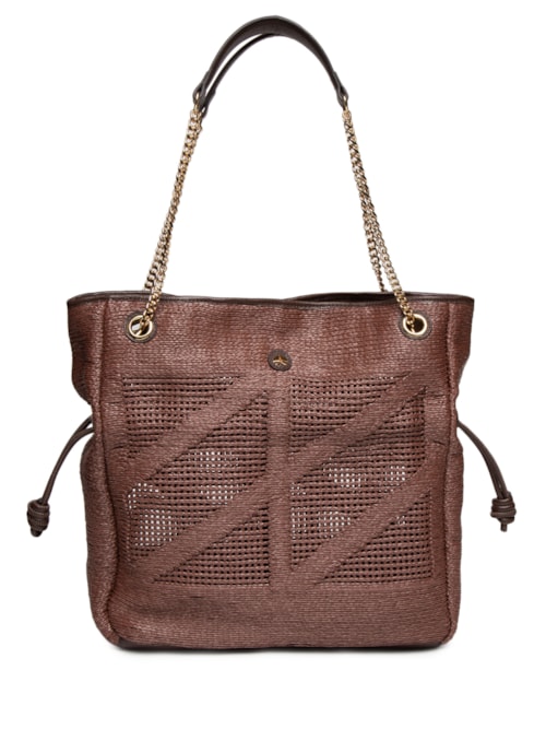 Bolsa Feminina Ráfia Viena - Marrom